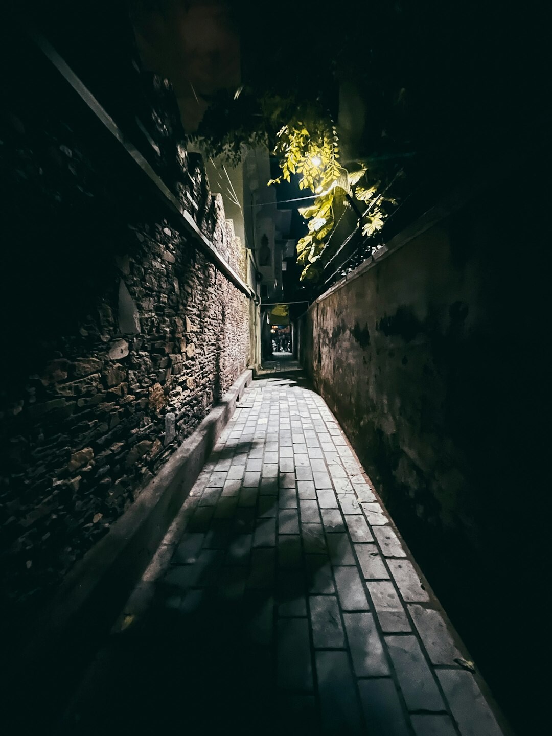 shadowy person in alley